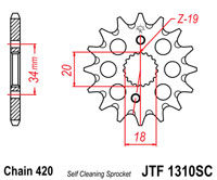Voortandwiel JT1310 15 tands voor o.a Honda CRF150