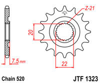 Voortandwiel JT1323 13 tands voor o.a. Honda CRF250