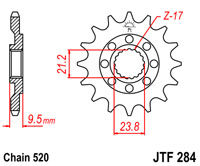Voortandwiel JT284 15 tands voor o.a. Honda CR250/500