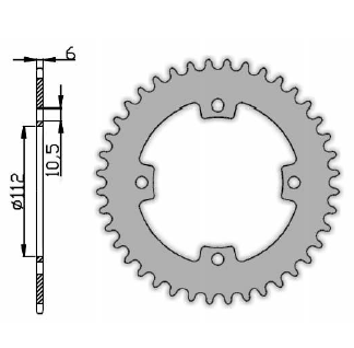 Achtertandwiel 38T o.a. Kymco KXR/KXU 250 Quad (1344-4238)