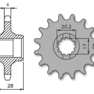 Voortandwiel 13T o.a. Gilera MX-1/SP-01 (1502-1593)