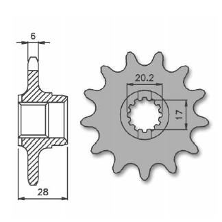 Voortandwiel 13T o.a. Gilera MX-R/SP-01 (1502-1593)