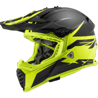 LS2 Helm MX437 Fast EVO Roar mat zwart glans fluo geel
