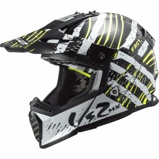 LS2 Helm MX437 Fast EVO Verve glans zwart wit