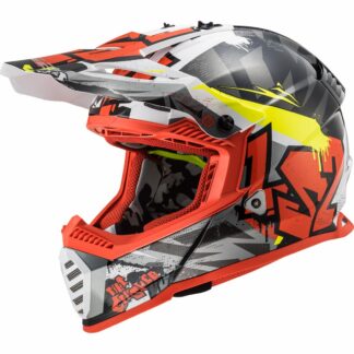 LS2 Helm MX437 Fast EVO Crusher glans zwart rood