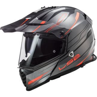 LS2 Helm MX436 Pioneer EVO Knight glans titanium oranje