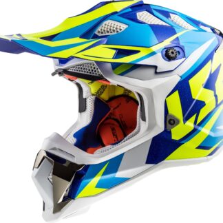 LS2 Helm MX470 Subverter Nimble glans wit blauw fluo geel