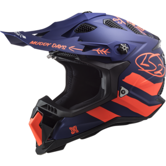 LS2 Helm MX700 Subverter EVO Cargo mat blauw fluo oranje